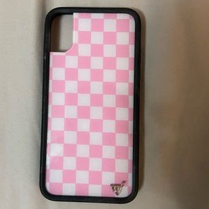 Wildflower Checkers iPhone X/Xs pink case
